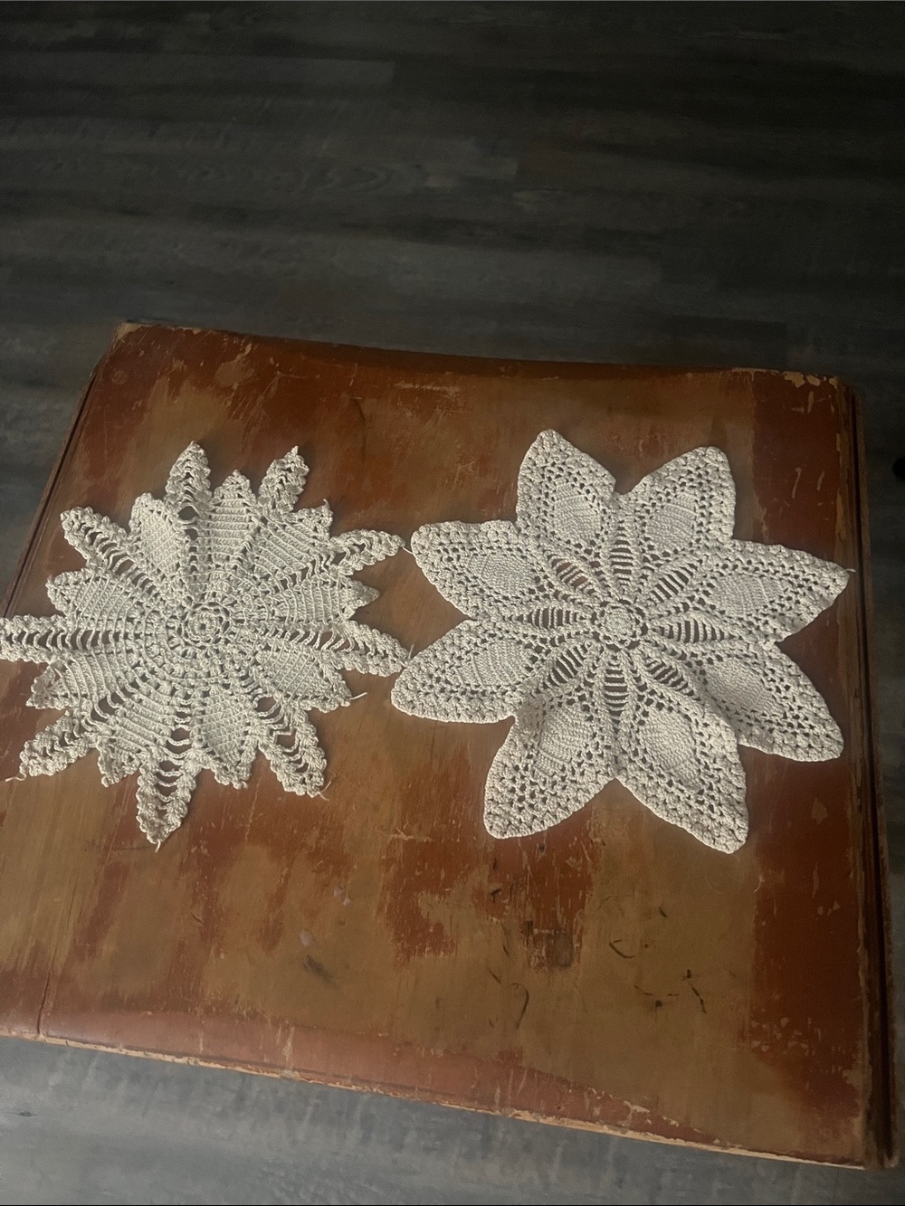 Handmade Crochet Doilies - Set of 2 in Cream